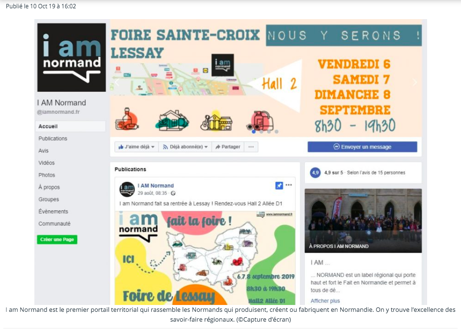 page facebook i am normand